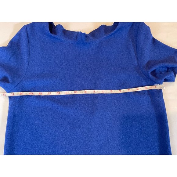 Bobeau Women Crepe Shift Mini Dress MD0284R Short Sleeve Back Keyhole Blue SZ XS - Picture 6 of 9